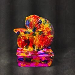Handmade Betta Fish Stone Sculpture 8cm x 8cm