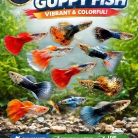 Ikan Guppy Hidup Cantik Berwarna-warni (Mix Strain) – 10 Ekor 17 ikan guppy hidup berwarna-warni mix strain dalam akuarium