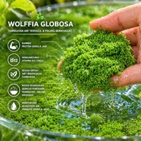 🌿 Panduan Penjagaan Wolffia Globosa dalam Akuarium (Watermeal) untuk Akuarium dan Kolam 3 saiz kecil Wolffia globosa tumbuhan paling kecil duniaWolffia globosa terapung di permukaan air akuarium