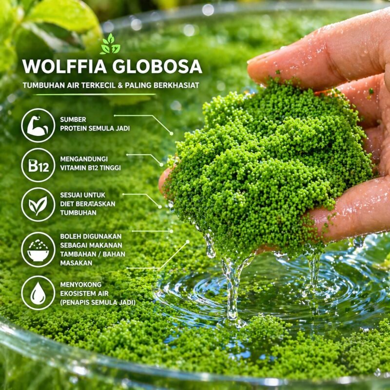 🌿 Panduan Penjagaan Wolffia Globosa dalam Akuarium (Watermeal) untuk Akuarium dan Kolam 5 cara menjaga Wolffia Globosa. Wolffia Globosa watermeal, floating aquarium plant, natural fish food, Watermeal Malaysia Wolffia Globosa watermeal, floating aquarium plant, natural fish food, Watermeal Malaysia Live Wolffia Globosa Watermeal floating aquatic plant for aquariums and ponds. saiz kecil Wolffia globosa tumbuhan paling kecil dunia Wolffia globosa terapung di permukaan air akuarium Wolffia globosa terapung di permukaan air akuarium" "Watermeal sebagai makanan ikan betta" "Close-up tumbuhan Wolffia globosa hijau" "Kolam ikan dengan tumbuhan terapung wolffia" "Cara menjaga wolffia dalam akuarium kecil"