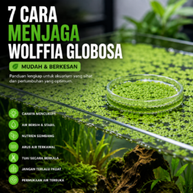 Wolffia Globosa Watermeal tumbuhan terapung akuarium