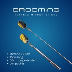GROOMiNG Fish Flaring Mirror Stick 360° Stainless Steel Betta Exercise Mirror for Daily Fish Conditioning