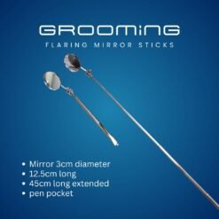 GROOMiNG Fish Flaring Mirror Stick 360° Stainless Steel Betta Exercise Mirror for Daily Fish Conditioning