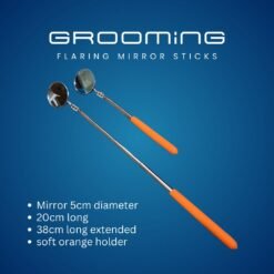 GROOMiNG Fish Flaring Mirror Stick 360° Stainless Steel Betta Exercise Mirror for Daily Fish Conditioning