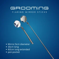 GROOMiNG Fish Flaring Mirror Stick 360° | Stainless Steel Betta Exercise Mirror 35 GROOMiNG Fish Flaring Mirror Stick 360° Stainless Steel Betta Exercise Mirror for Daily Fish Conditioning