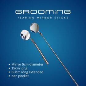GROOMiNG Fish Flaring Mirror Stick 360° Stainless Steel Betta Exercise Mirror for Daily Fish Conditioning