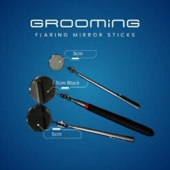 GROOMiNG Fish Flaring Mirror Stick 360° Stainless Steel Betta Exercise Mirror for Daily Fish Conditioning