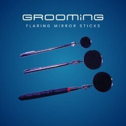 GROOMiNG Fish Flaring Mirror Stick 360° Stainless Steel Betta Exercise Mirror for Daily Fish Conditioning