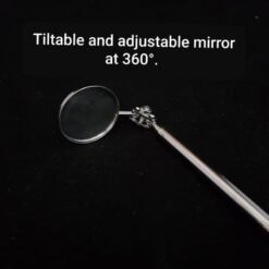 GROOMiNG Fish Flaring Mirror Stick 360° Stainless Steel Betta Exercise Mirror for Daily Fish Conditioning