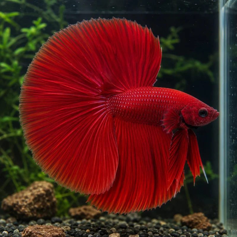 Betta Tail Genetics Explained: A Beginner's Guide to Betta Tail Types 2 Comparison of eight popular Betta tail types including Halfmoon, Crowntail, Veiltail, Plakat, Double Tail, Delta, Super Delta, and Rosetail illustrating beginner-friendly betta tail genetics.
