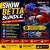Show Betta Bundle B101 featuring premium male and female Betta fish in assorted show-quality strains from Betta4U Malaysia.