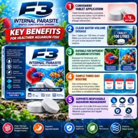 F3 aquarium fish-care tablets for freshwater and saltwater fish